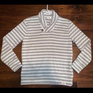 Boys grey and white striped sweater size XL (12)